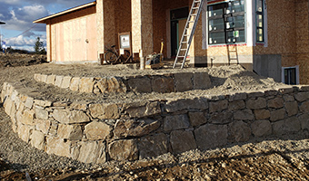 Stepped Rock Retaining Wall