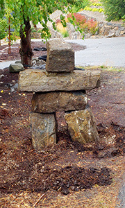 Stepped Rock Retaining Wall